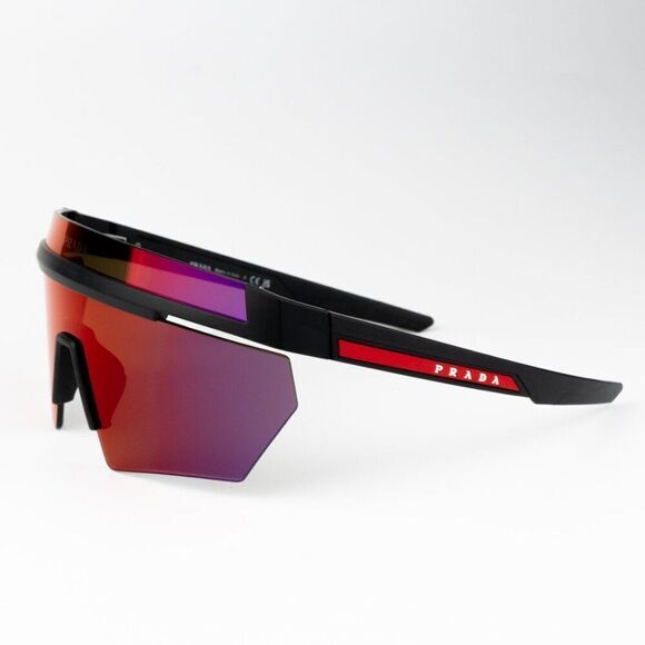 NEW Prada Linea Rossa PS01YS 1BO02U Matte Black Mirror Orange Unisex Sunglasses main image 4